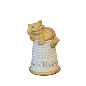 Alice in Wonderland Walt Disney Ceramic Thimble Hallmark Ornament 1998 Cheshire